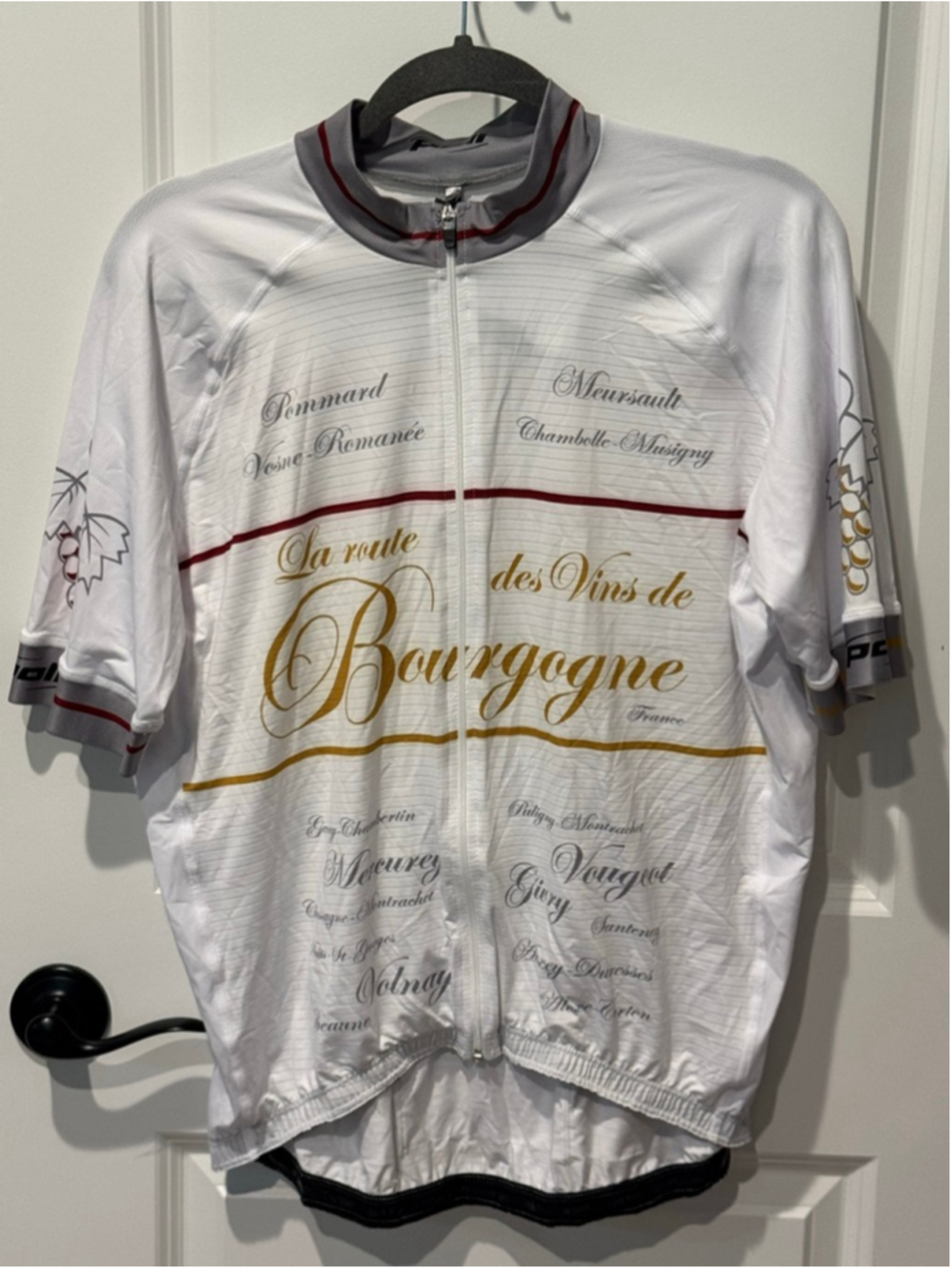 Men's Poli White Gold Burgundy Wines Cycling Jersey XXL/T9